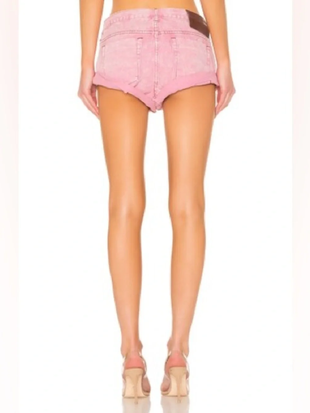 One Teaspoon bandits denim shorts Evil Eye Pink Denim Size 24